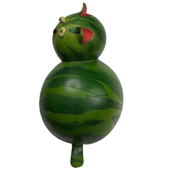 Watermelon Cat Enesco Home Grown Fruit Resin 2007 4008116  Green Figurine Decor - Picture 11 of 11